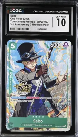 2025 One Piece Tournament Sabo 3RD ANNIVERSARY 3 BROTHERS PACK - CGC 10 - Image 1