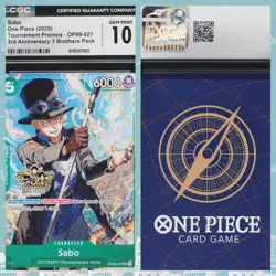 2025 One Piece Tournament Sabo 3RD ANNIVERSARY 3 BROTHERS PACK - CGC 10 GEM MINT - Image 1