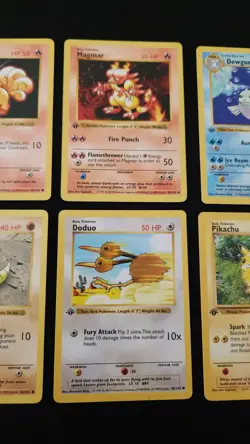 1st Edition Base Set Shadowless Lot Of 6 Pokemon 1999 WOTC - Image 3