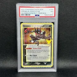 2021 POKEMON SWSH BSP #SWSH144 GRENINJA GOLD STAR CELEBRATIONS ETB PSA 7 - Image 1