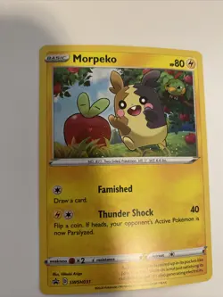 Pokemon TCG Morpeko SWSH Black Star Promo SWSH031 Holo Promo - Image 1