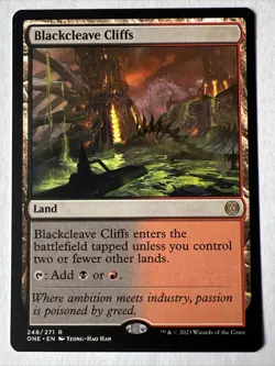 MTG - Phyrexia: All Will Be One - Blackcleave Cliffs - PROMO - Image 1