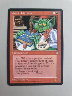 Orcish Librarian , MTG Ice Age (1995), Rare Red Creature NM - Image 1