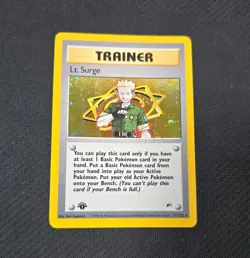 Lt. Surge 17/132 Gym Heroes Holo 1st Edition Pokemon TCG LP - Image 1