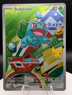 Pokemon TCG: First Partner: Mega MEP 037: Bulbasaur Black Star Promo (NM) - Image 1