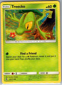 Treecko 20/214 Non Holo SM - Lost Thunder - Pokemon Card - NM - Image 1