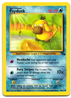 Psyduck 53/62 - 🌊 Fossil Common Pokemon TCG Unlimited 🖤 - MP - Image 1