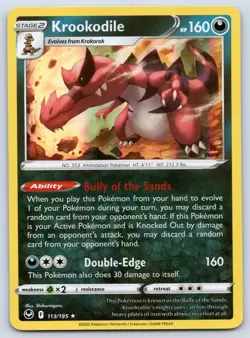 Krookodile 113/195 Silver Tempest Holo Pokemon NM - Image 1