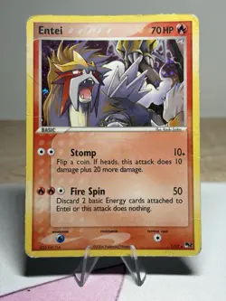 Entei 1/17 Pop Series 2 Pokemon Card Holo Foil Rare Ex Era 2006 HP - Image 1