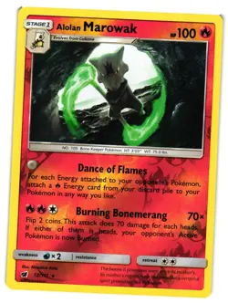 Pokemon TCG Alolan Marowak2 12/111 Holo Rare Crimson Invasion Reverse Holo VLP - Image 1