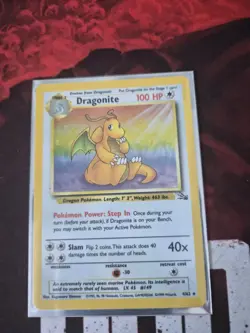 Pokemon TCG Dragonite Holo Fossil 1999 4/62 Card - Image 1