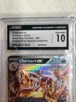 2025 Pokemon Charizard EX Promo Special Collection 196 CGC 10 Free Shipping - Image 2