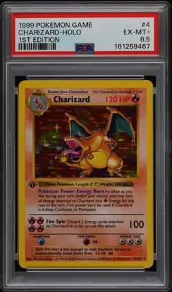 1999 POKEMON GAME 1ST EDITION #4 CHARIZARD-HOLO PSA 6.5 - Image 1