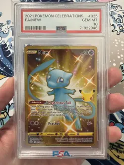 PSA 10 Pokemon 2021 Celebrations Mew Full Art 25/25 Secret Shiny - Image 1