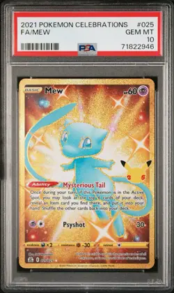 PSA 10 Pokemon 2021 Celebrations Mew Full Art 25/25 Secret Shiny - Image 3