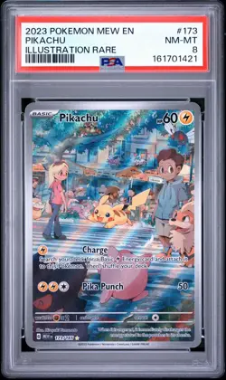 2023 POKEMON MEW EN-151 ILLUSTRATION RARE Pikachu 173/165 PSA 8 NM-MT - Image 1