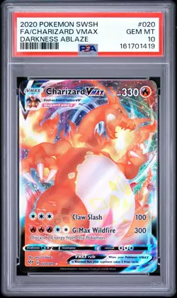 2020 Pokemon Charizard VMAX 020/189 Darkness Ablaze SWSH03 PSA 10 - Image 1