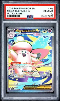 2026 POKEMON POR EN-PERFECT ORDER ULTRA RARE #103 MEGA CLEFABLE EX PSA 10 - Image 1