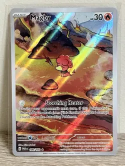 Magby 186/182 Illustration Rare Pokemon NEAR MINT PACK FRESH Paradox Rift - Image 1