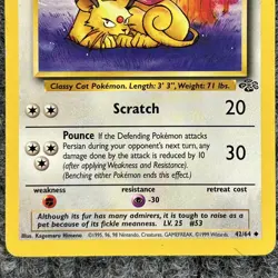 Vintage Pokemon Jungle Persian 42/64 Uncommon MP Card - Image 4