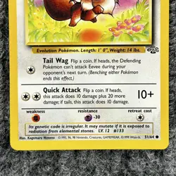 Vintage Pokemon TCG Jungle Eevee 51/64 Common MP Card Regular - Image 4