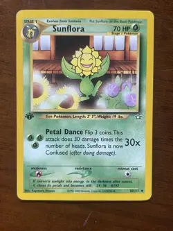 Pokemon TCG Sunflora 50/111 1st Edition Neo Genesis Regular LP - Image 1