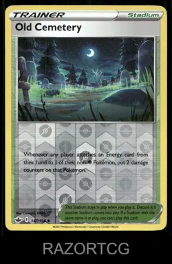 OLD CEMETERY 147/198 UC CHILLING REIGN POKEMON REVERSE HOLO LP - Image 1