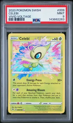 PSA 9 Celebi 009 Vivid Voltage Pokemon Sword & Shield Vivid Voltage - Image 1