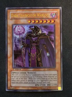 Yu-Gi-Oh! Konami Dark Eradicator Warlock SD6-EN001 1st Ed Ultra Holo LP - Image 1