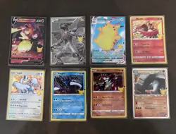 Pokemon Celebrations 8-Card Lot: Lance’s Charizard, Surfing Pikachu, Kekrom holo - Image 1