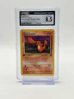 Charmander Team Rocket 1st Edition 50/82 CGC 8.5 Graded Pokemon Card 2000 - Image 1
