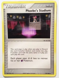 Phoebe's Stadium 79/108 LP - EX Power Keepers 2007 Pokemon Card - Ryo Ueda Art - Image 1