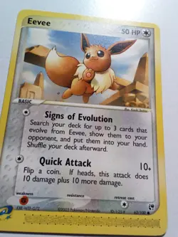 Eevee 63 /100 LP - 2003 EX Sandstorm Pokemon Card - Kouki Saitou Art - Image 2