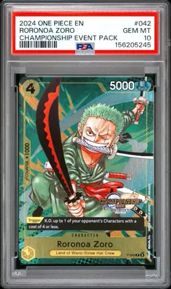 One Piece Roronoa Zoro Championship Event P-042 PSA 10 Gem Mint - Image 1