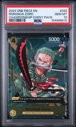 2024 ONE PIECE CHAMPIONSHIP 2024 EVENT PACK #042 RORONOA ZORO PSA 10 - Image 2