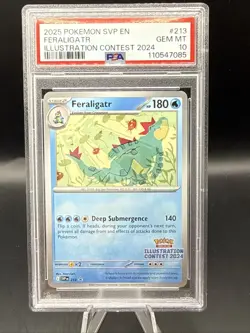 2025 POKEMON SVP EN-SV BLACK STAR PROMO #213 FERALIGATR PSA 10 - Image 1