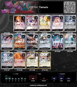 One Piece TCG OP16 Yamato Complete Tournament Ready Deck w/ Deck Box &Don!! - Image 2