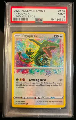 2020 POKEMON SWORD & SHIELD VIVID VOLTAGE #138 RAYQUAZA PSA 9 - Image 1