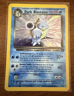 2000 Pokemon TCG Dark Blastoise Team Rocket Holo Rare Card 3/82 NM Condition - Image 3