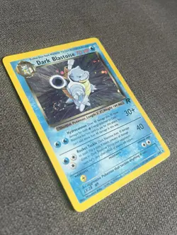 Pokemon Dark Blastoise Holo Card 3/82 Team Rocket WOTC Vintage MP/LP *SWIRL* 🌀 - Image 2
