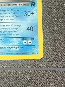 Pokemon Dark Blastoise Holo Card 3/82 Team Rocket WOTC Vintage MP/LP *SWIRL* 🌀 - Image 5