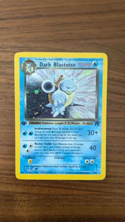 Pokemon Dark Blastoise Holo Card Team Rocket Series 3/82, 1st Edition - Image 1