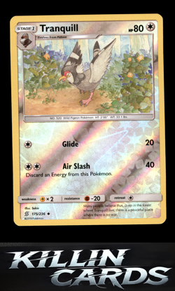 Reverse Holofoil Tranquill 175/236 Pokemon Uncommon SM - Unified Minds Card NM - Image 1