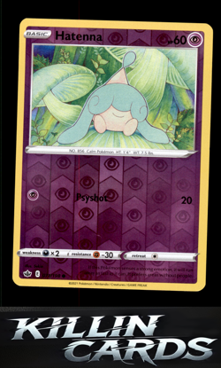 Reverse Holofoil Hatenna 071/198 Pokemon Common SWSH06: Chilling Reign Card NM - Image 1