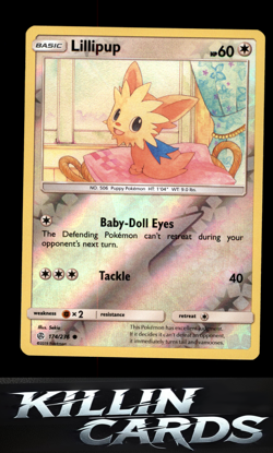 Reverse Holofoil Lillipup 174/236 Pokemon Common SM - Cosmic Eclipse Card NM - Image 1