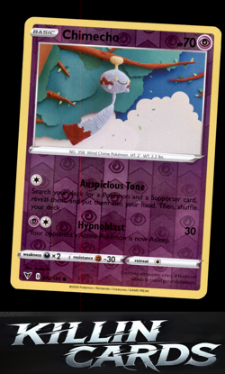 Reverse Holofoil Chimecho 072/185 Pokemon Common SWSH04: Vivid Voltage Card NM - Image 1