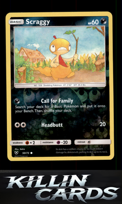 Reverse Holofoil Scraggy 50/73 Pokemon Common Shining Legends Card NM - Image 1