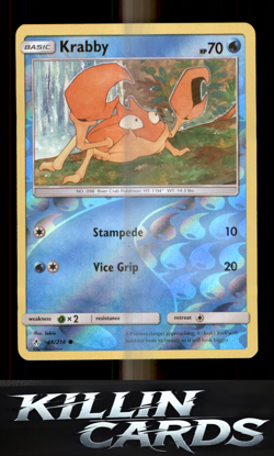 Reverse Holofoil Krabby 46/214 Pokemon Common SM - Unbroken Bonds Card NM - Image 1