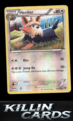 Reverse Holofoil Herdier 109/146 Pokemon Uncommon XY Base Set Card LP - Image 1