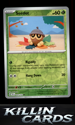 Reverse Holofoil Seedot 003/162 Pokemon Common SV05: Temporal Forces Card NM - Image 1